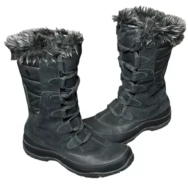 The North Face Womens Nuptse Purna Primaloft Winter Boots 6.5 Black Waterproof