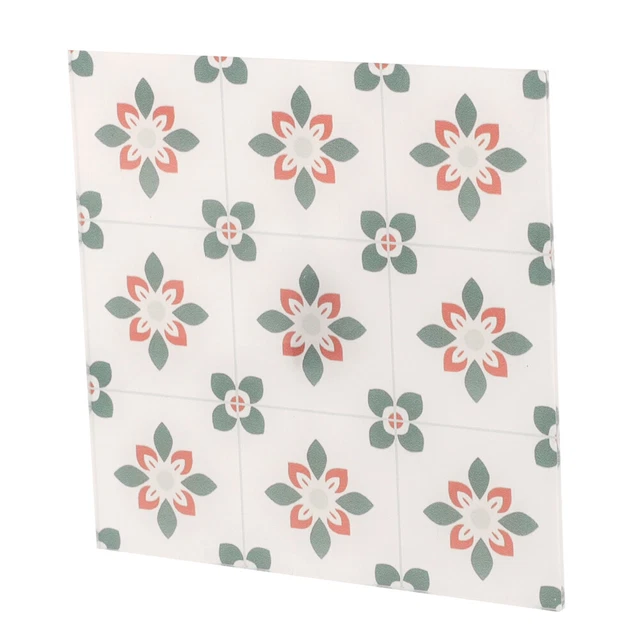 Plancher Maison De Poupée Carrelage Simulé Style Nordique Vert 41x30cm - DéCoupe Facile PU