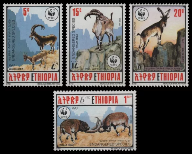 Äthiopien 1990 - Mi-Nr. 1385-1388 ** - MNH - Wildtiere / Wild animals