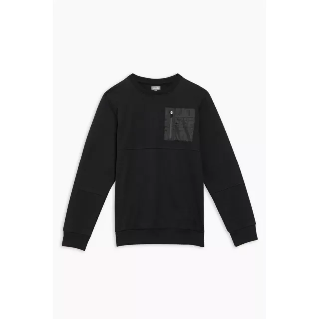 Studio Boys Utility Tech Crew Sweatshirt Black Sweater