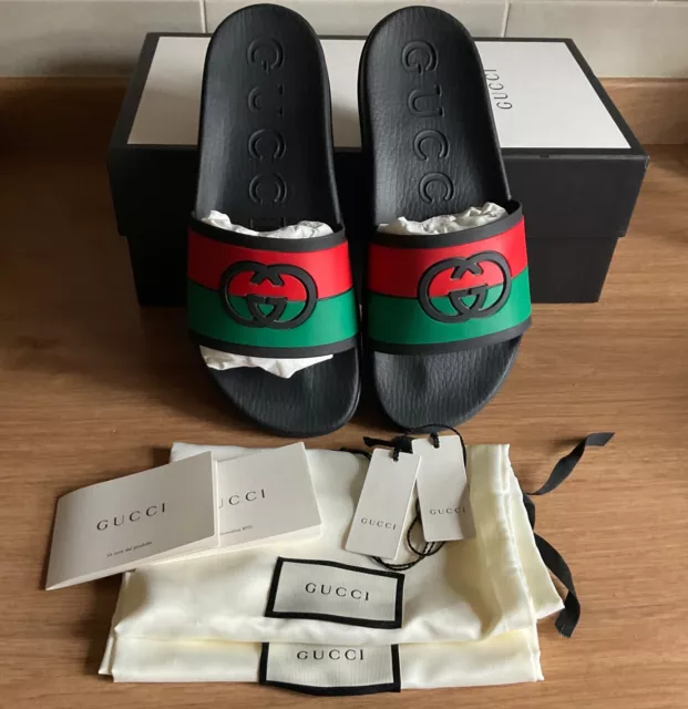 Gucci men’s interlocking G pool slides Size 8