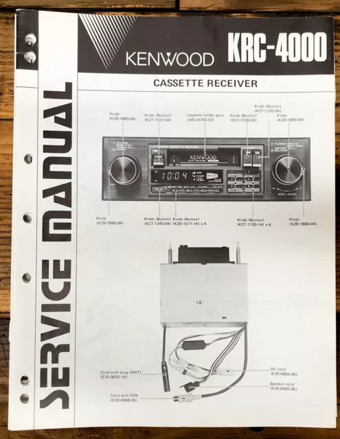 Kenwood KRC-4000 Car Radio  Service Manual *Original*