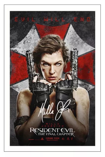 Milla Jovovich Signed Autograph Photo Print Resident Evil Final Chapter