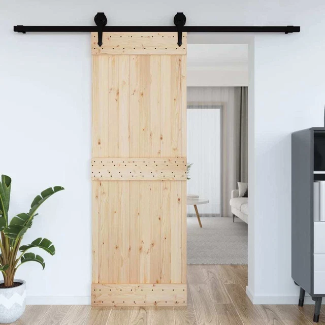Porta per Granaio 70x210 cm in Legno Massello di Pino vidaXL