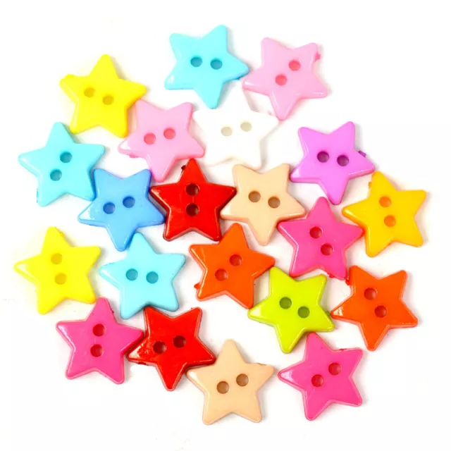 100PCS Star buttons Mixed color Plastic buttons diy buttons