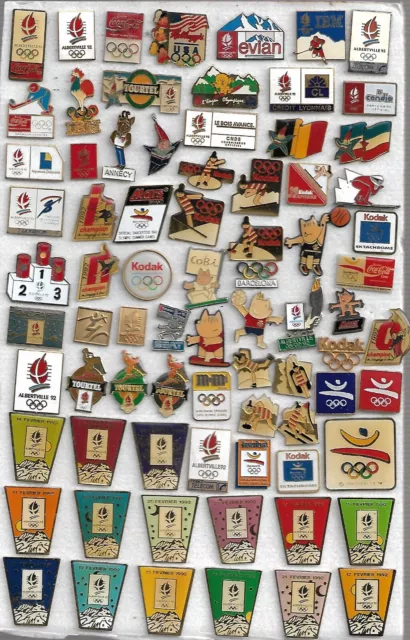 lot de 77 pin's sport jeux olympiques 1992 albertville, barcelone......