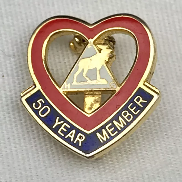 Moose Pin 50 Year Member Fraternal Order Lodge Pin Club Fraternity 2