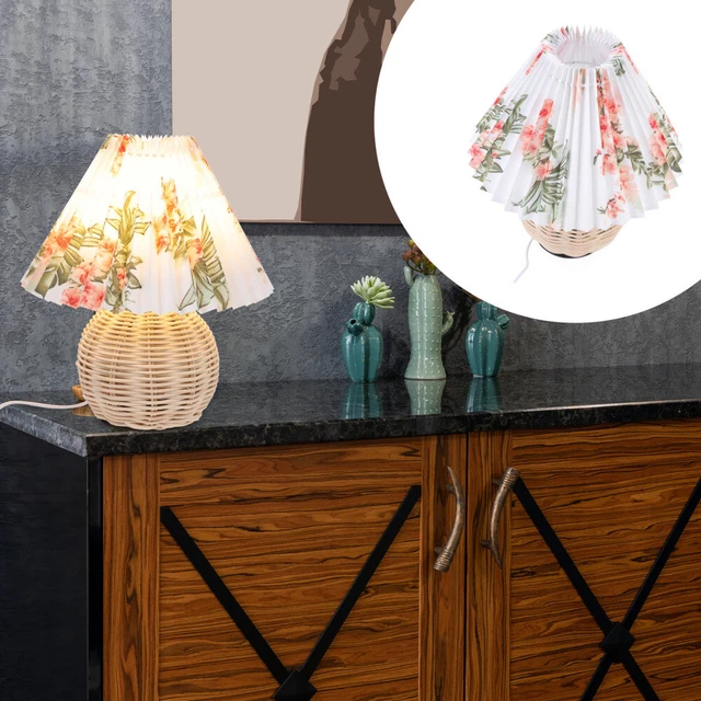 DESK LAMP NIGHTSTAND Lamps Rattan Table Small for Bedside Light £21.88