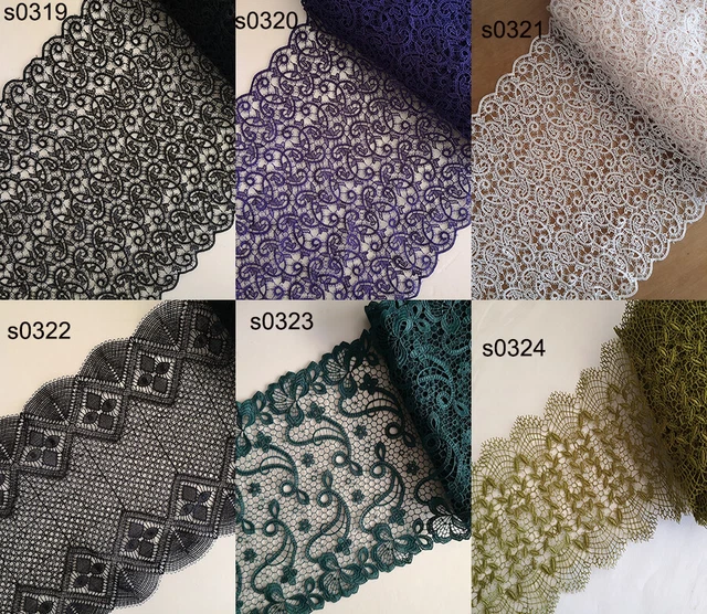 2y 5"-9.5'' W Rayon Venise Floral Lace Black,Violet,Green,Fleshclor Olive zhs42