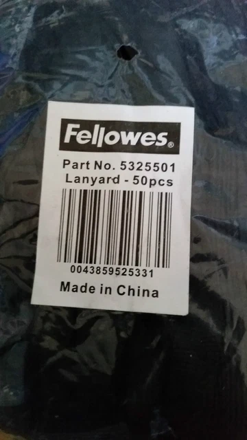 PACK x 50 FELLOWES  FESTIVALS LANYARD NECK BREAKAWAY 5325501
