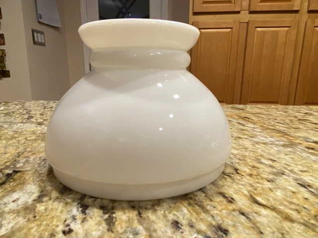 Antique MILK GLASS WHITE Oil Kerosene Lamp Shade Aladdin Rayo