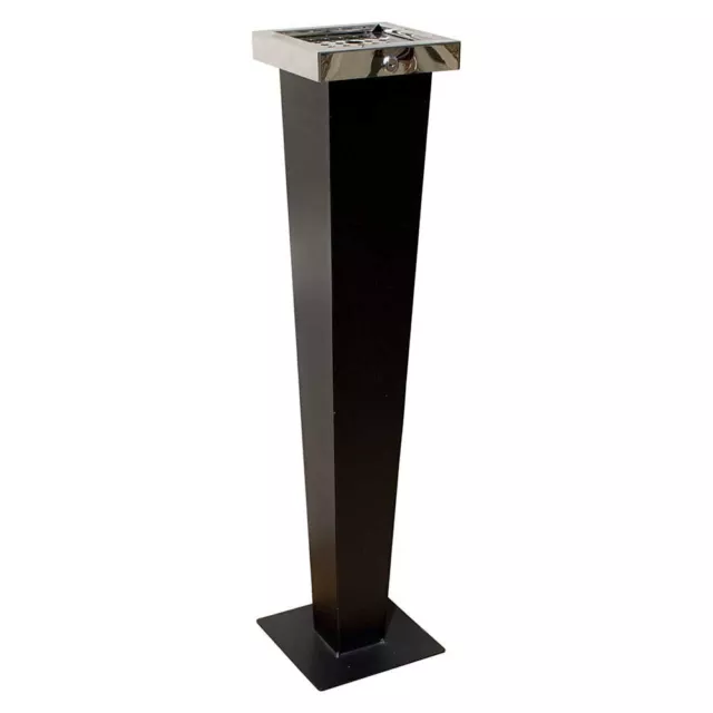 Qualarc WF-PS08S Huron Free Standing Cigarette Ash Receptacle Black with Chrome