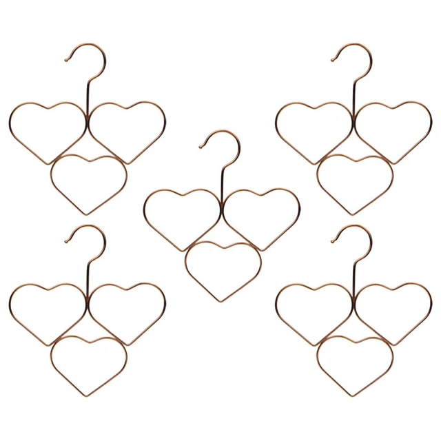 5 piezas Colgador Corazón Corbata Soporte Corbata Percha Bufanda
