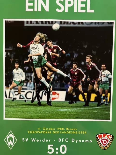 Programm  Sonderheft EC Werder Bremen - BFC Dynamo 11.10.1988 Europacup 1988/89