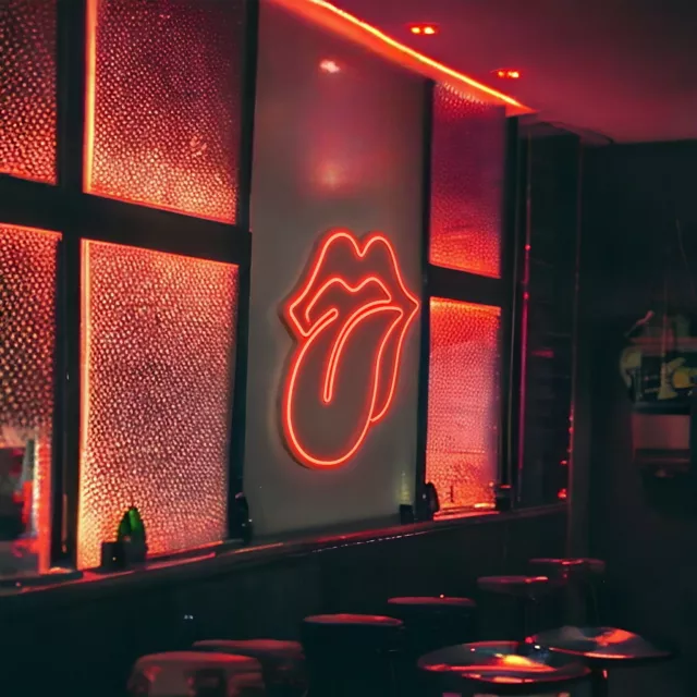 Rolling Stones Neon Wall Decor Tongue Led Sign Lips Red Led Light Home Decor