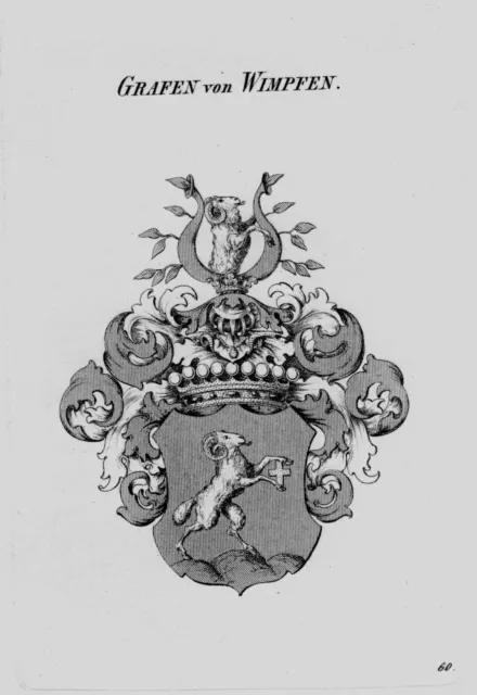 1820 - Wimpfen Wappen Adel coat of arms heraldry Heraldik crest Kupferstic 51825