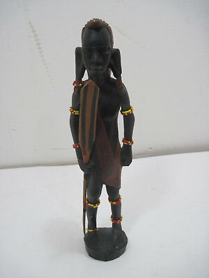 Old Wood Hand Carved African Tribe Tribal Art  Statue Deco