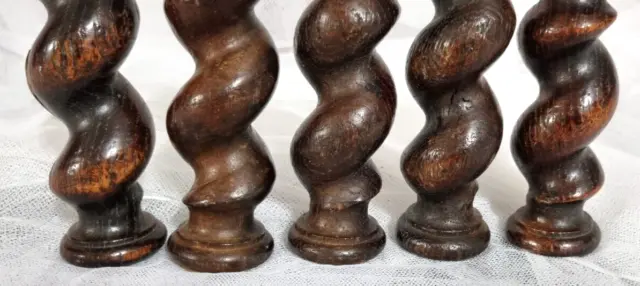 5 Barley twist turned spindle Column Antique french architectural salvage 4.8 in 13