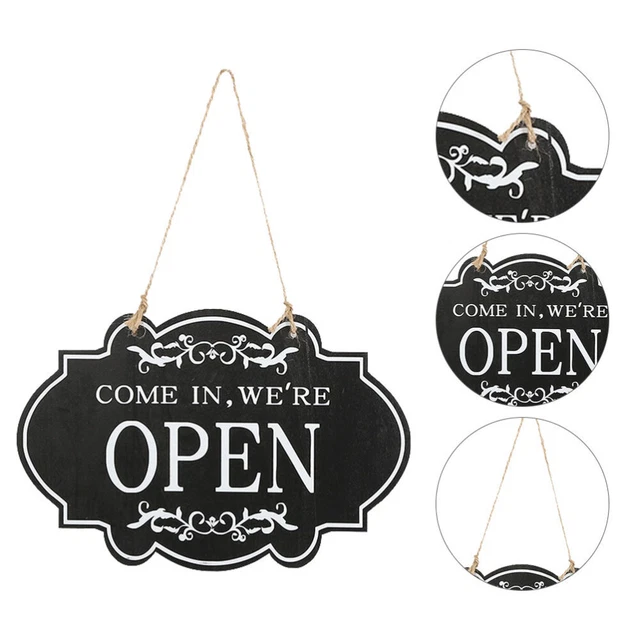 CAFE OPEN CLOSED Sign Store Open Closed Sign Wooden Closed Sign £13.88 ...