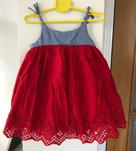 Girls Gap Red Dress And Knickers Set Size 18-24 Months
