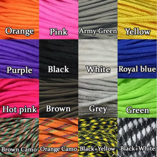 550 Paracord Parachute Cord Lanyard Mil Spec Type III 7 Strand Core 100 Feet