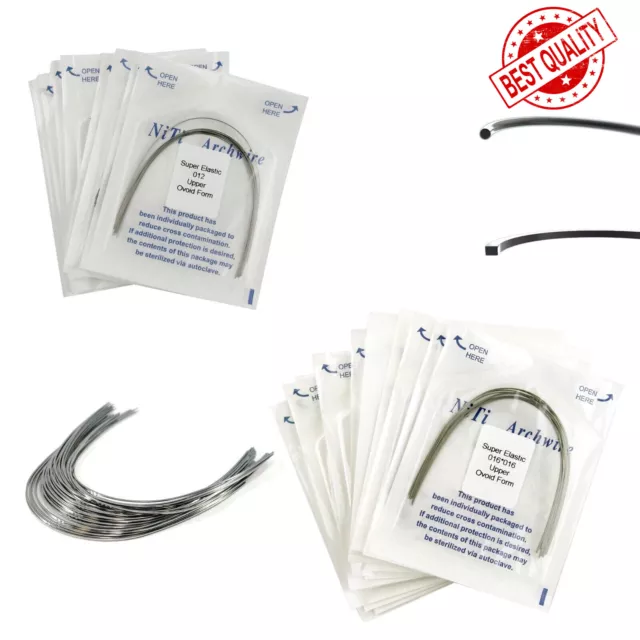 100PCS Dental Orthodontic Arch Wire Niti Super Elastic Round Rectangular Ovoid