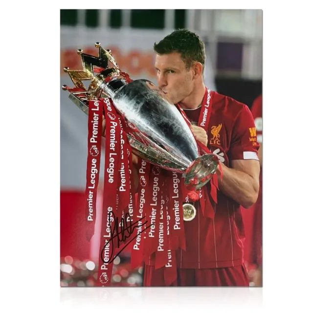 James Milner Signed Liverpool Football Photo: Premier League Trophy