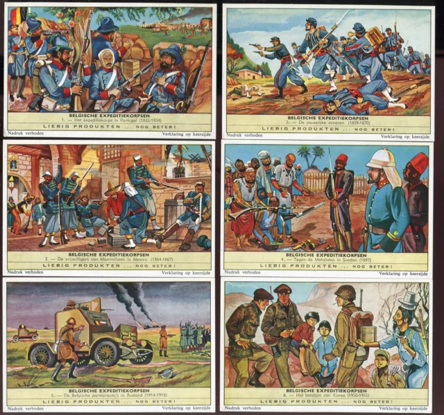 Liebig Trade Card Set, BELGIAN EXPEDITIONARY FORCES, S1773, 1962