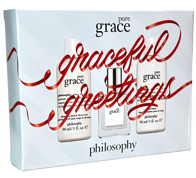 Philosophy "Pure Grace" Graceful Greetings Gift Set Lotion Shower Gel EDT 3oz