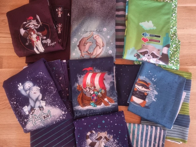 STOFFPAKET JUNGS #4 Fuchsfamilie machwerk design Wikinger Charlie Otter ...