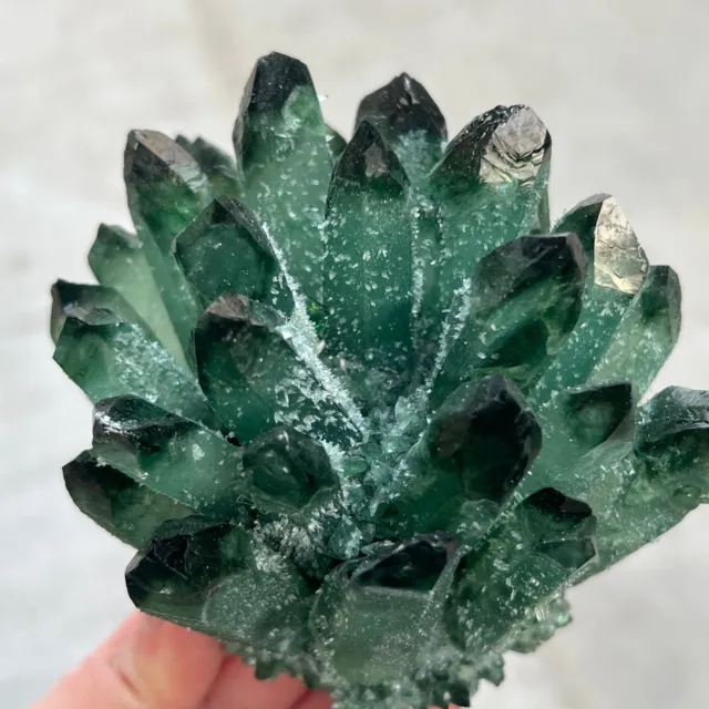 760g New Find green Phantom Quartz Crystal Cluster Mineral Specimen Healing314 10