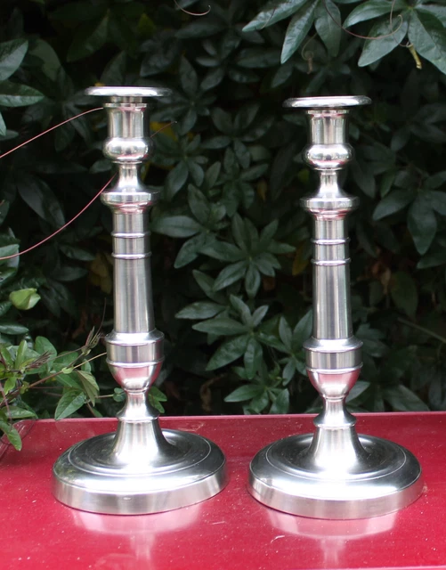 Lot De 3 Bougeoirs Anciens – Centre Argenté – Rétention D'eau – À Voir