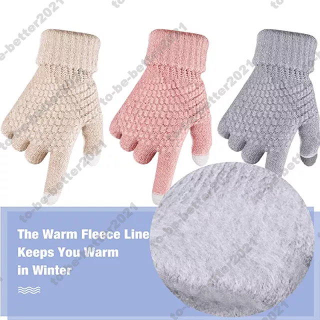écran tactile mitaine tricotée Peluchehommes femmes pour la Gants d'hiver chauds 3