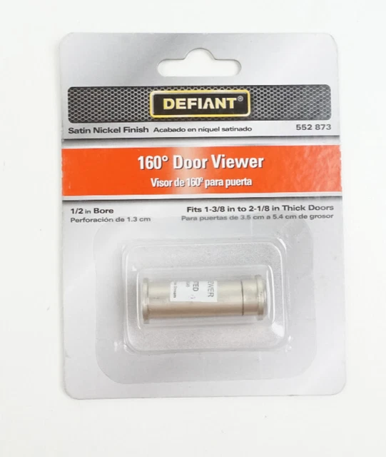 Stanley N330-712 Door Viewer – Satin Nickel, Solid Brass, 160° Lens, Fits Doors 1-3/8" To 2" Thick