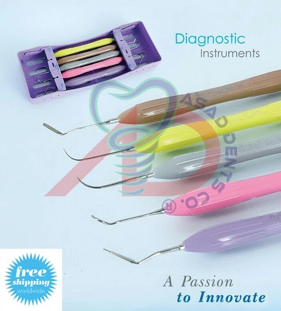 5pcs Dental Composite Instrument Filling &Restorative Periodontal Silicon Handle