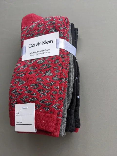 Confezione da 4 calzini unisex Calvin Klein ricchi designer calzini equipaggio  GRATIS UK P&P per 5