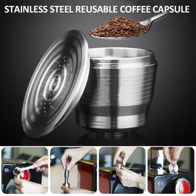 For Nespresso Steel Refillable Reusable Coffee Capsule Pods FiltN7 Lot N1