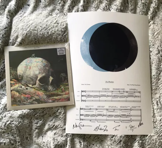 NEIL GAIMAN & FOURPLAY STRING QUARTET SIGNED poster /200. SIGNS OF LIFE VINYL NEIL GAIMAN & FOURPLAY STRING QUARTET SIGNED poster /200. SIGNS OF LIFE VINYL