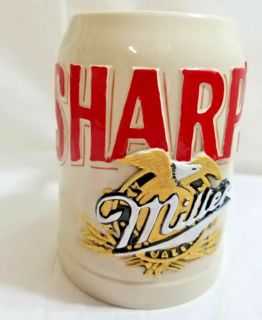 SHARP'S Miller Beer Large Glazed Coffee Tea Cocoa Cup Mug Tanker Red White