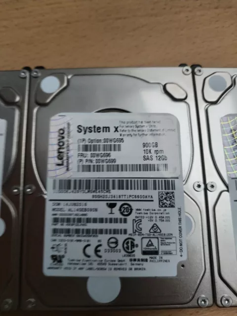 Lenovo 00WG695IBM / Lenovo Gen3 - HDD- 900 GB - Hot-Swap - 6.4 cm (2.5in) - SAS