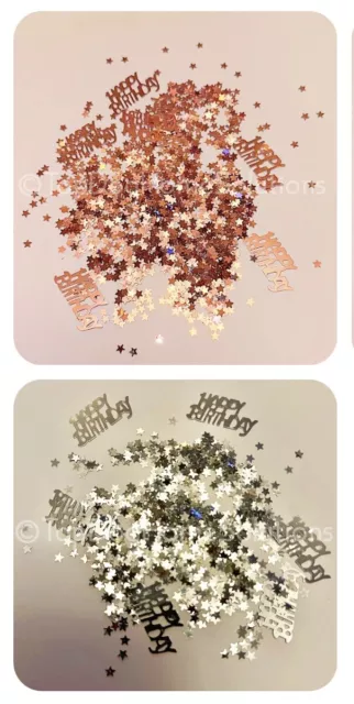 Happy Birthday Foil table confetti Party scatter Rose Gold & silver 🎉