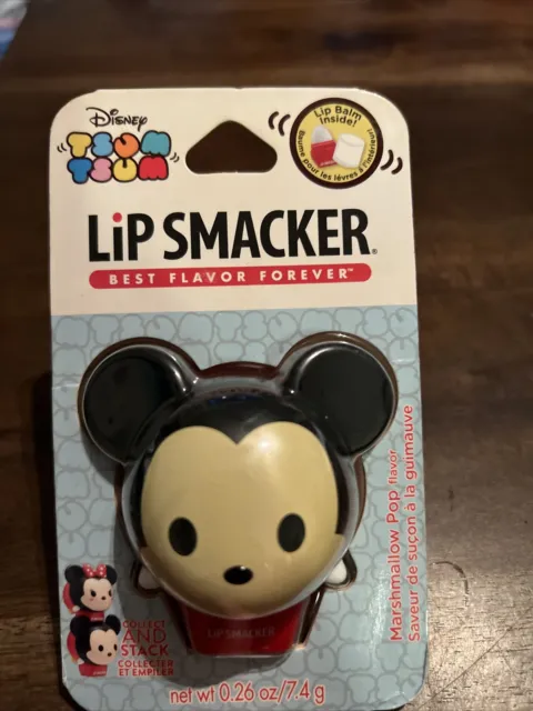 Disney Tsum Tsum Mickey Mouse Marshmallow Pop Lip Smacker Lip Balm 0.26 Oz New