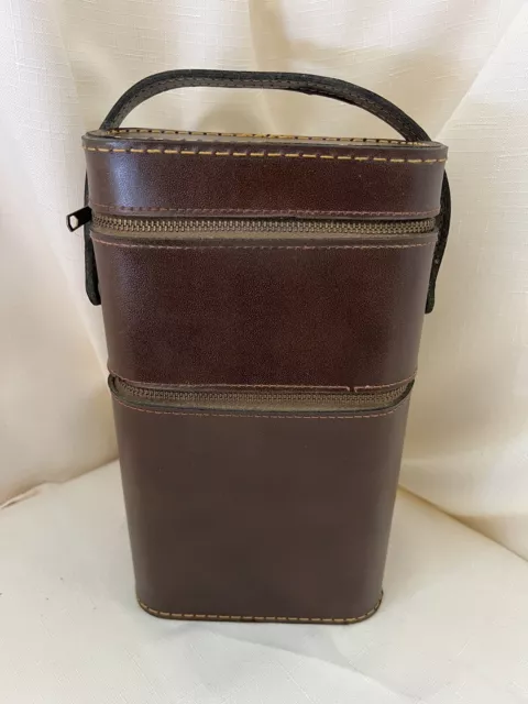 Vintage Griffon USA Brown Leather Travel Cocktail Case Rye And Scotch