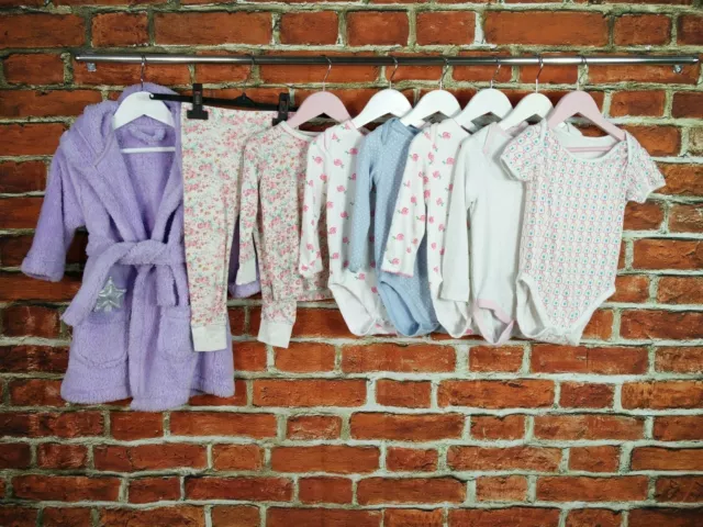 Girls Bundle Age 18-24 Months Next Mothercare Robe Pyjamas Vest Sleeve Pink 92Cm