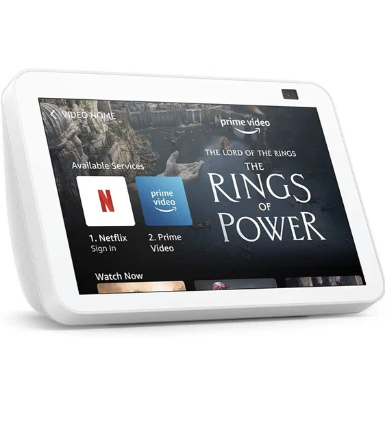 AMAZON ECHO SHOW 8 2nd Gen Smart Display Speaker Glacier White 89 