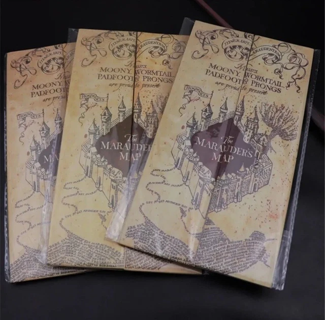 HARRY POTTER HOGWARTS Sealed Replica Marauders Map (77 x 22 cm open ...