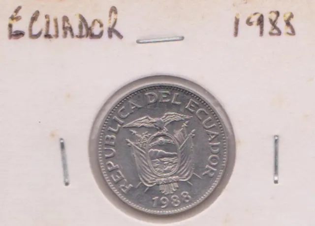 (H203-44) 1988 Ecuador 20 Centavos Coin (AS)