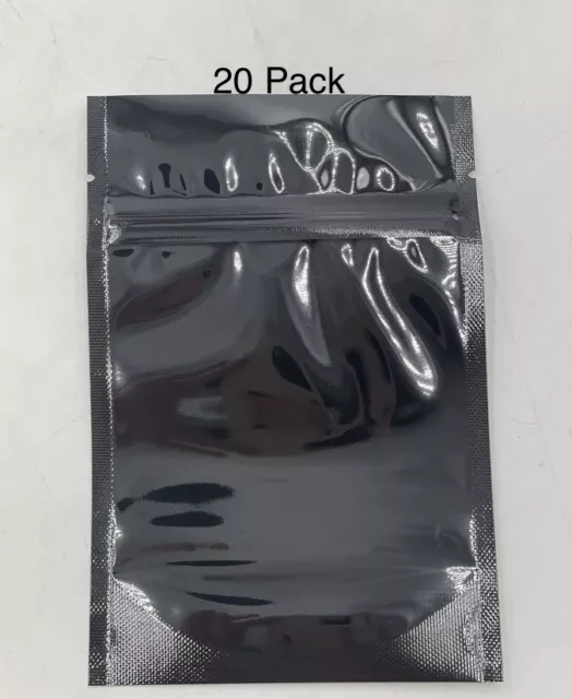 New Mylar Silver & Black Self Seal Bags Barrier Lock Pouch BPA -4x6 -Pack Of 20