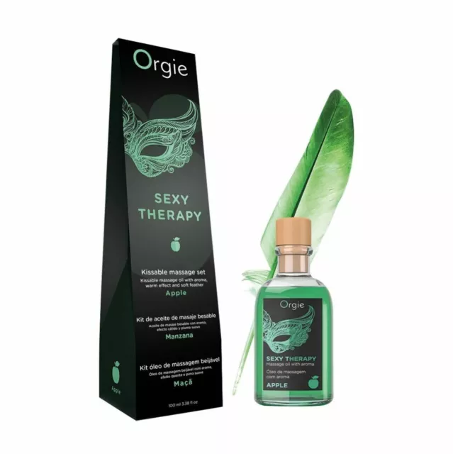 Orgie Lips Massage Oil Kit Apple Natural Body Sensual Erotic Sexy Therapy Set