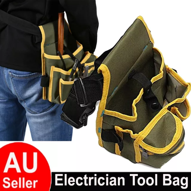 Tool Bag Waist Pocket Belt Electrician Canvas Hardware Toolkit Storage Pouch AUS